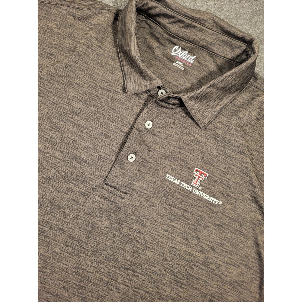 Texas Tech Golf Polo Oxford Brand XXXL Gray Performance